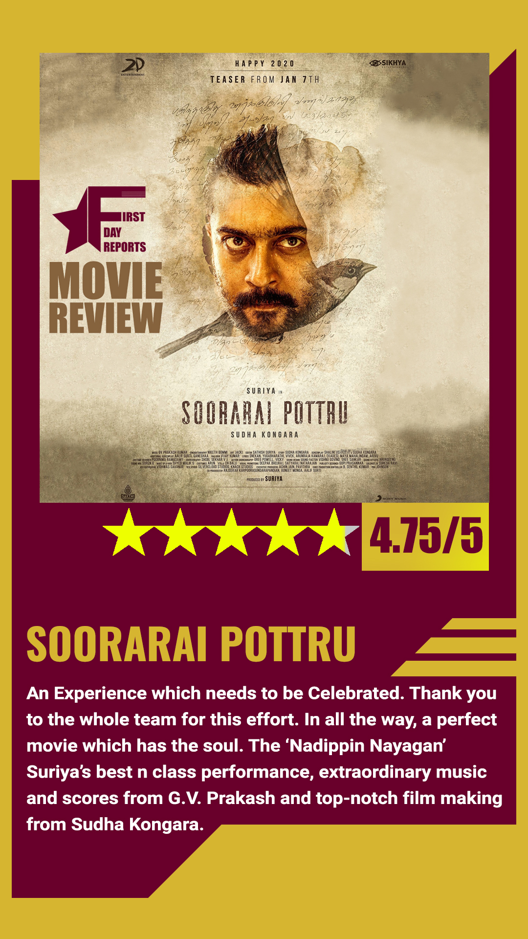 Soorarai pottru store movie release date